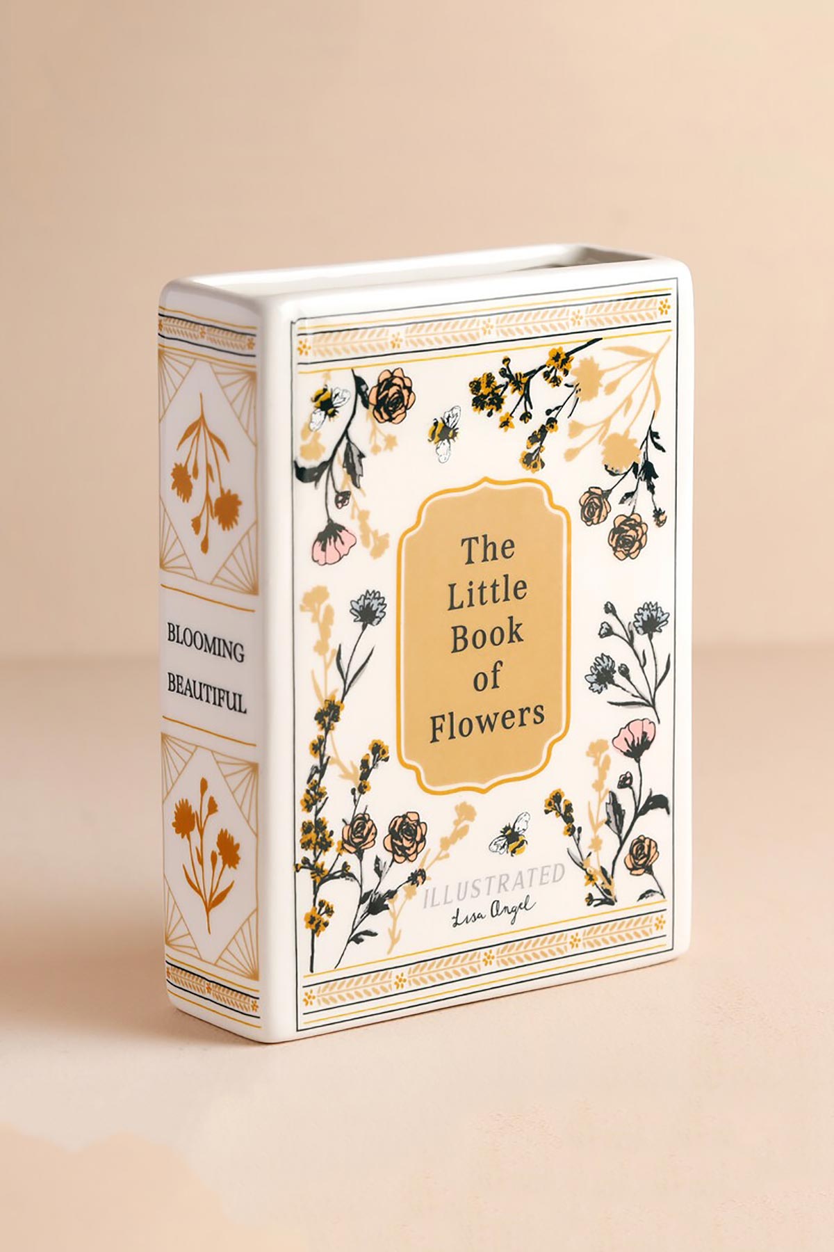 Lisa Angel Ceramic Little Book of Flowers Vase close-up