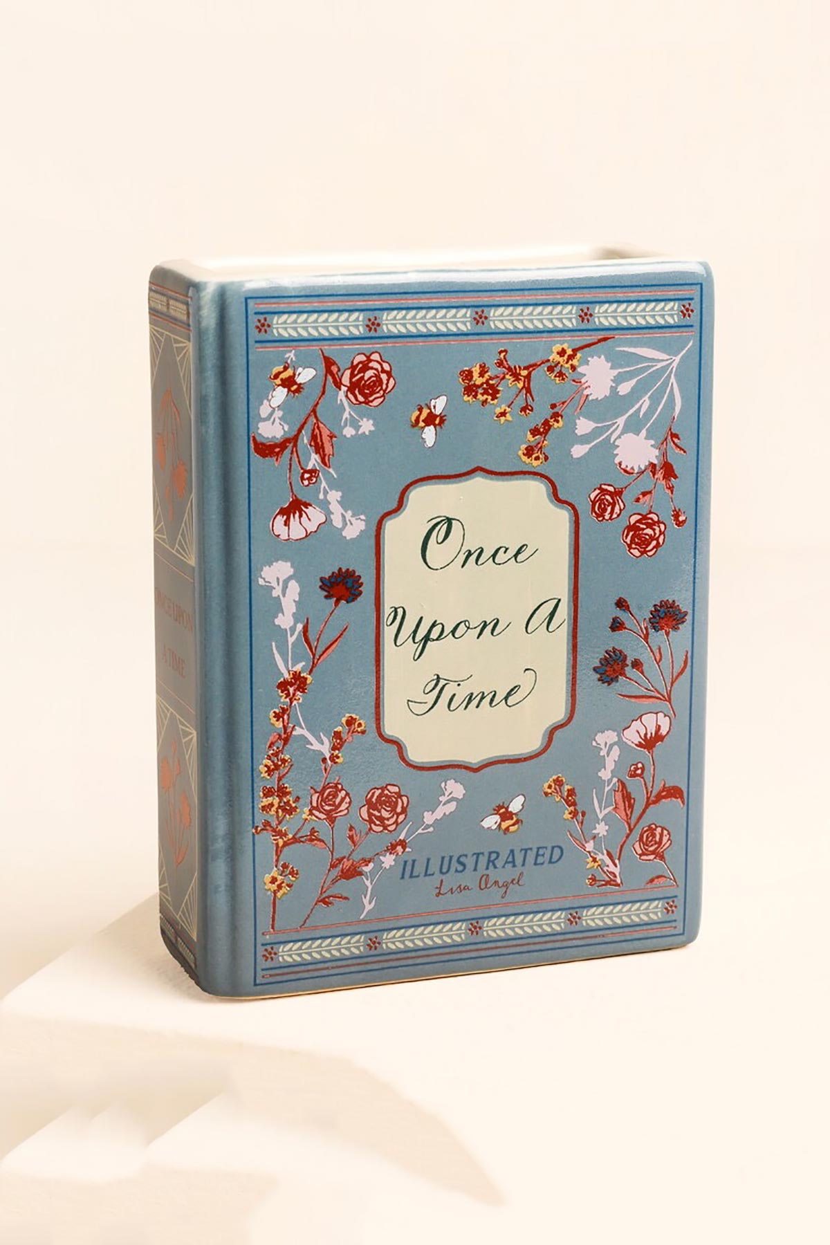 Lisa Angel Once Upon A Time Mini Ceramic Book Vase front view