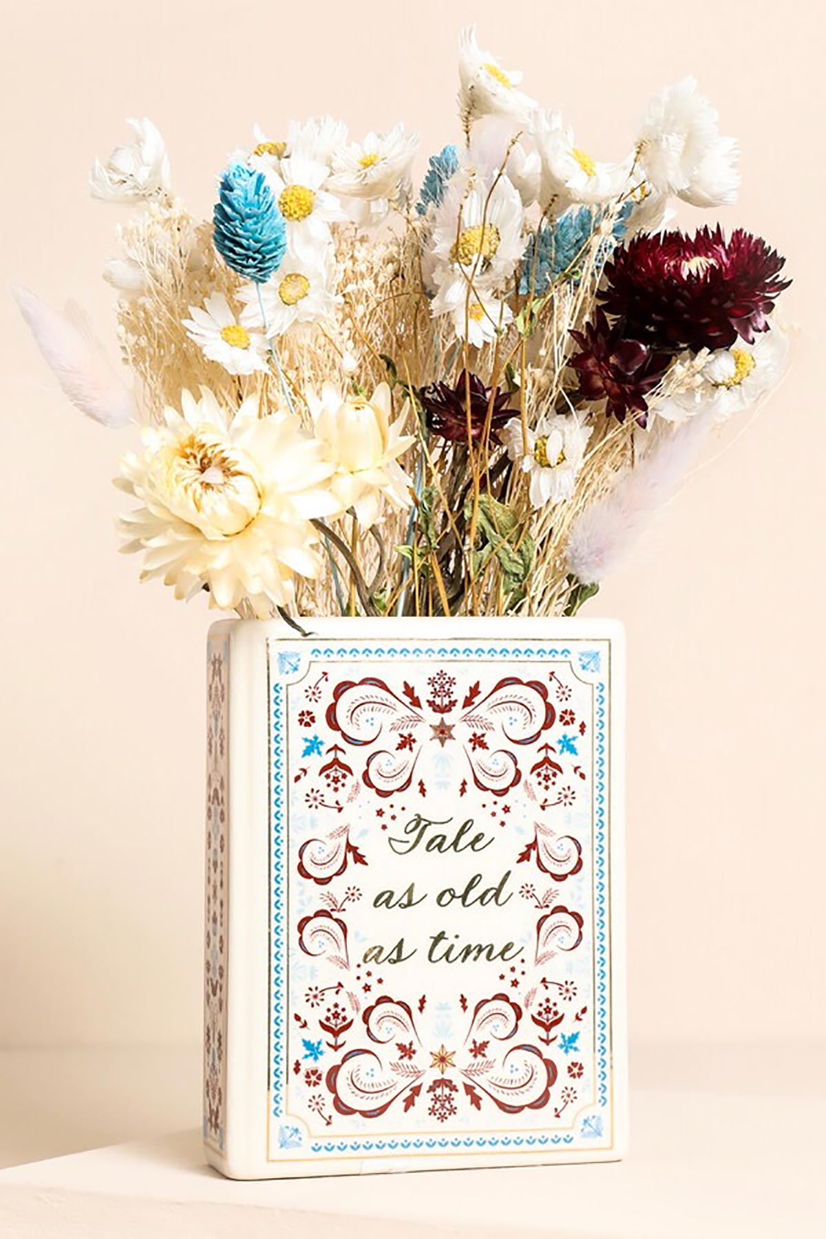 Lisa Angel Tale As Old As Time Mini Ceramic Book Vase with gold text