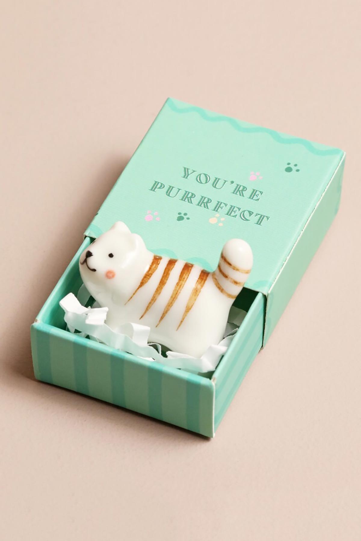 Lisa Angel cat tiny matchbox ceramic token