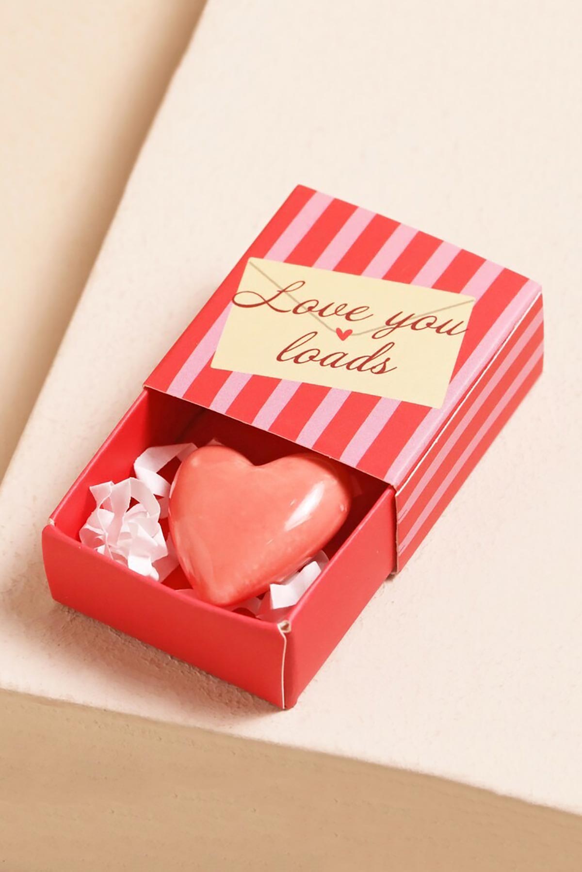 Lisa Angel heart tiny matchbox ceramic token