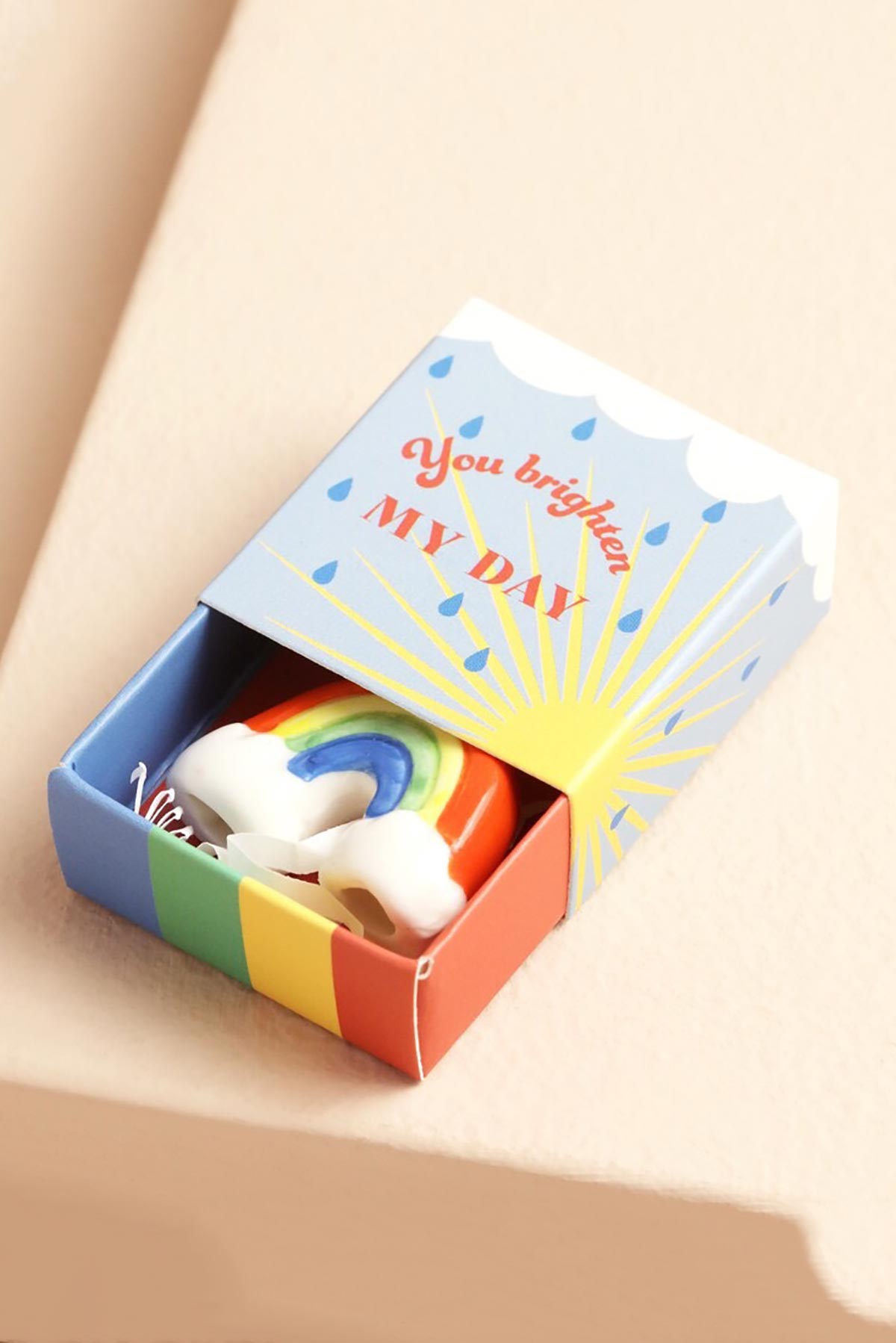 Lisa Angel rainbow tiny matchbox ceramic token