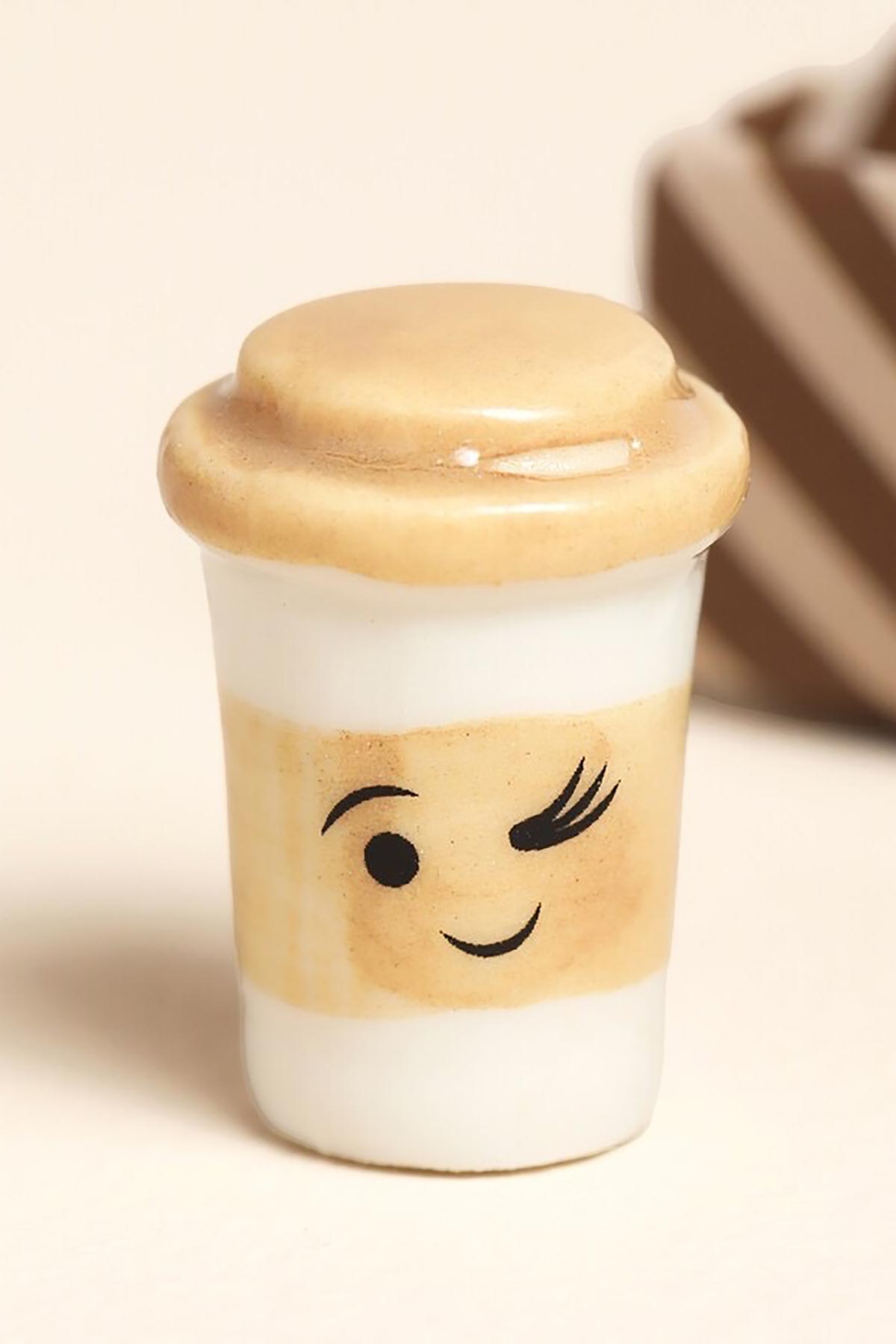 Lisa Angel Tiny Matchbox Ceramic Token Latte gift box top view