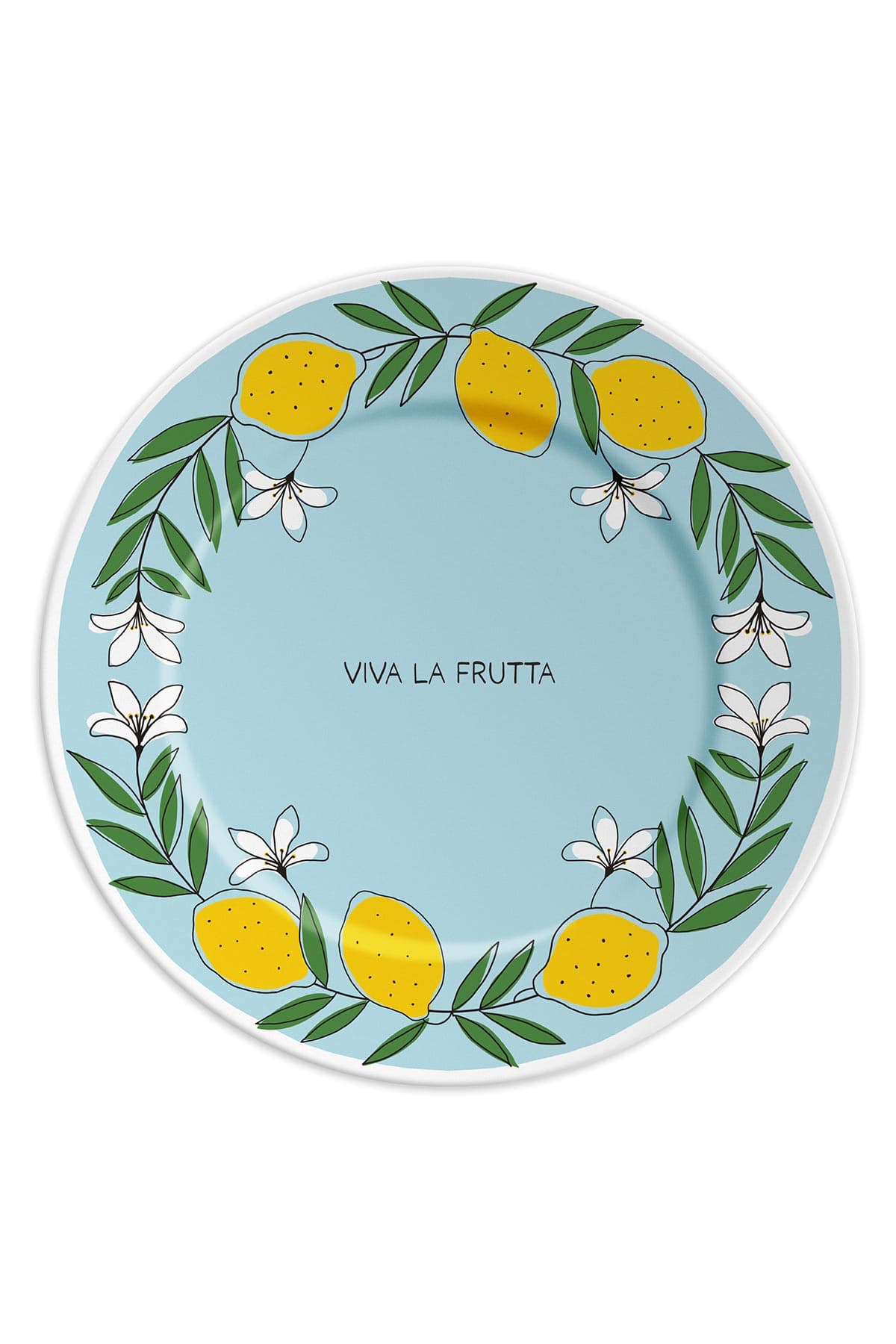 Long Live the Fruit with Lemons porcelain plate made in Italy by ilaria.i