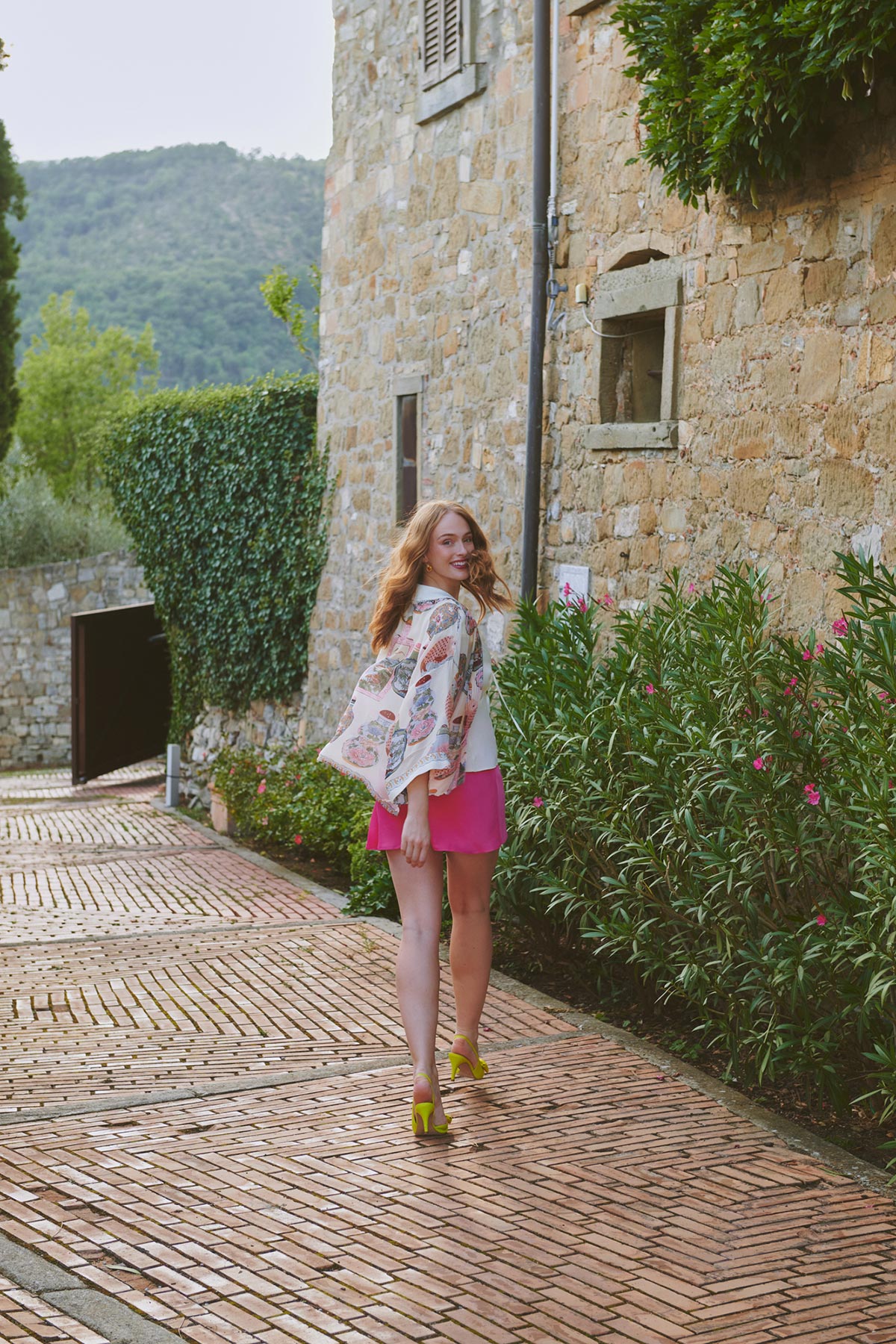 Lightweight draped blush fashion kimono made in India