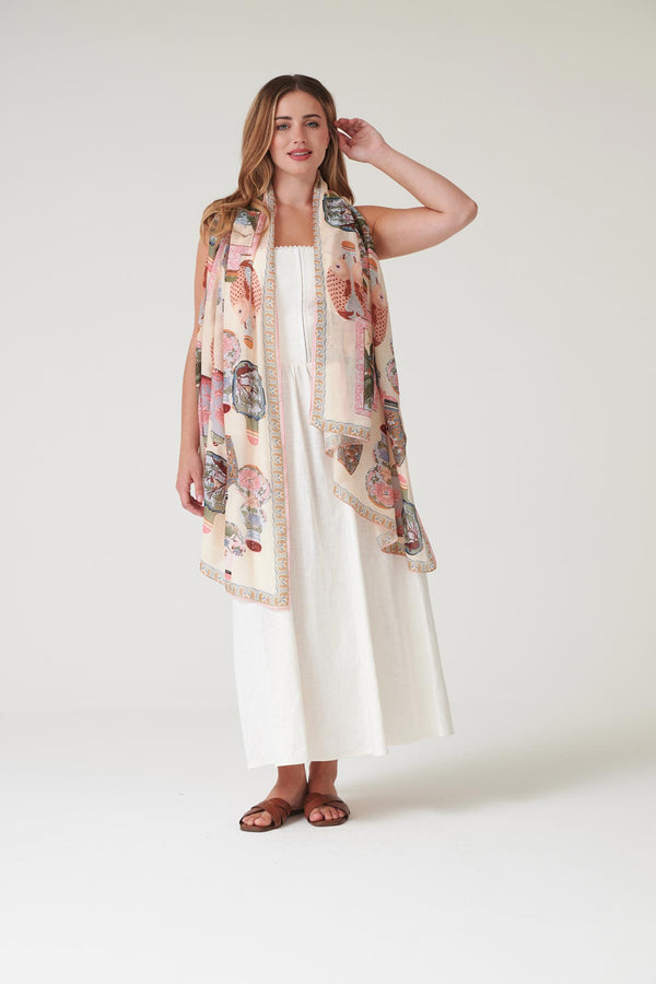 Lightweight draped blush scarf made in India