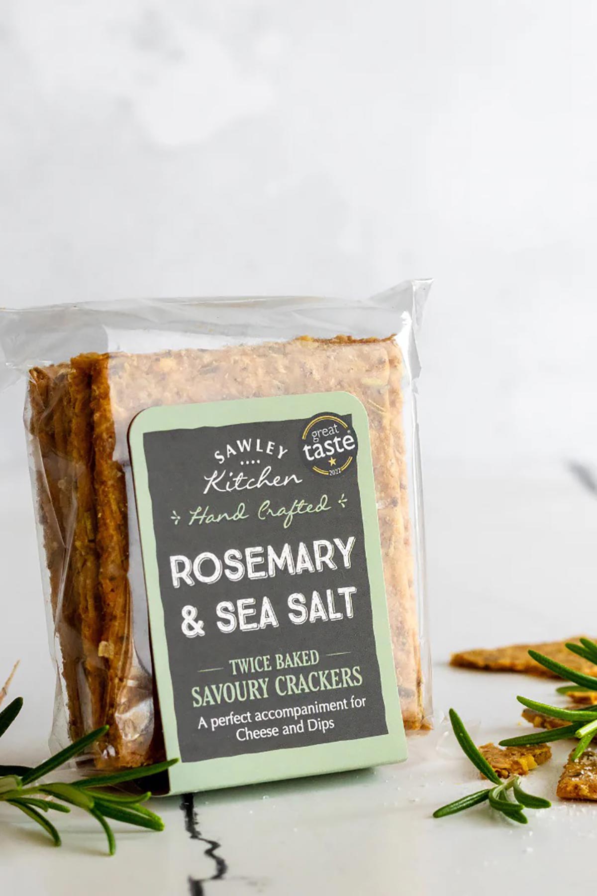 Packaging of Sawley Kitchen Savoury Crackers