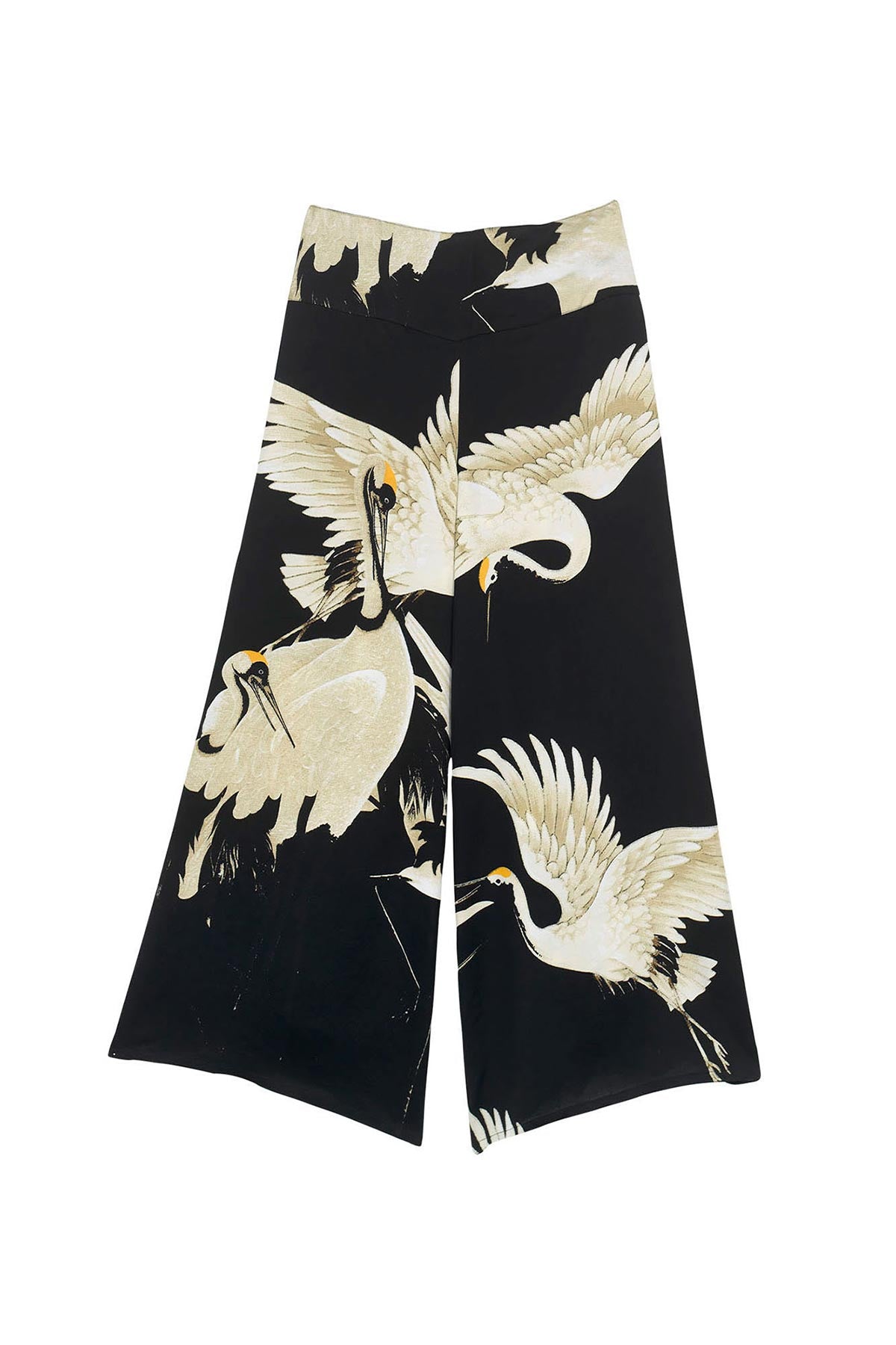 56% Ecovero viscose 44% cotton wide leg pants