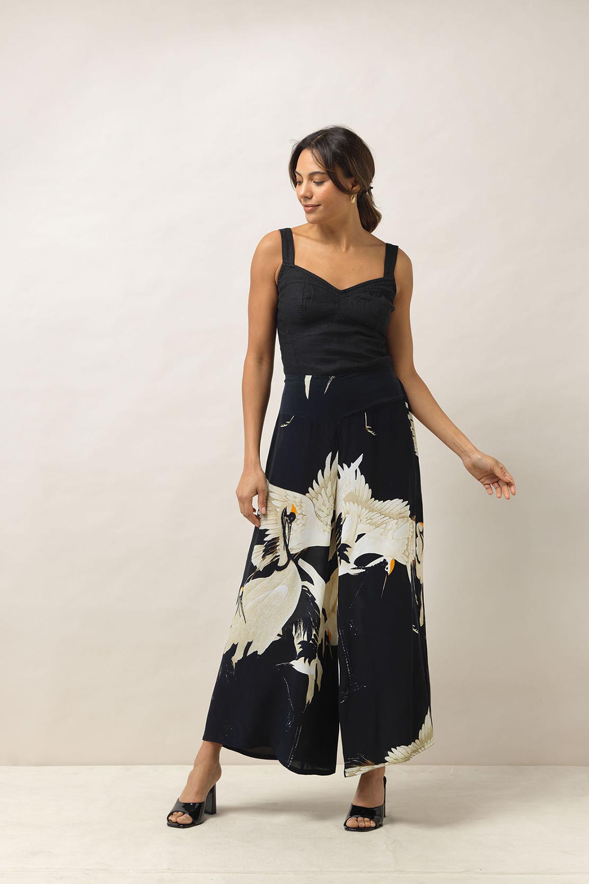 Bold black fashion trousers