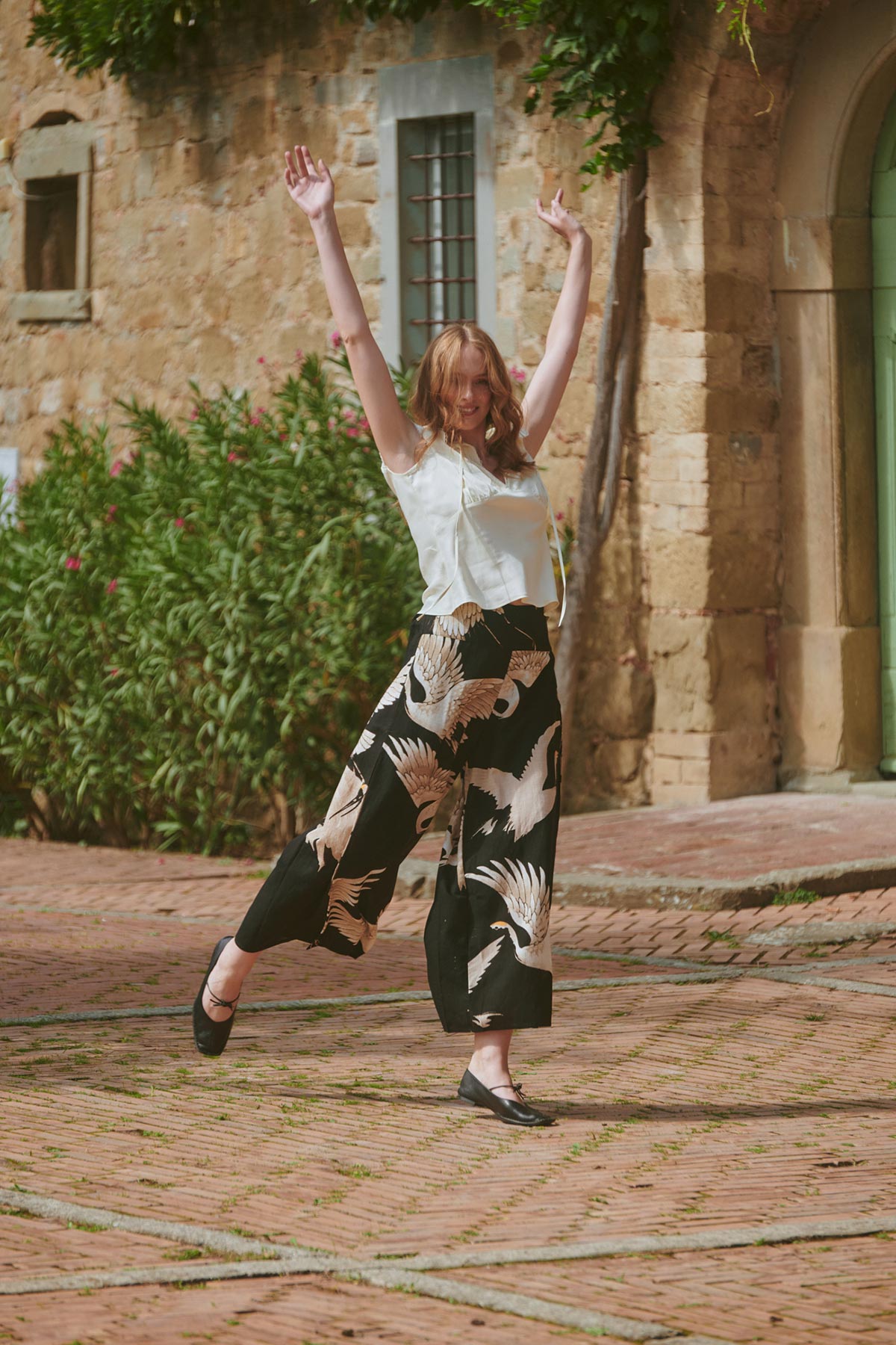 Stork Black Palazzo Pants by One Hundred Stars at Urban Wild