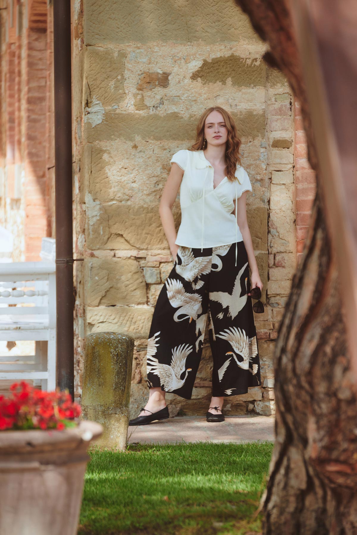 Contemporary British design printed trousers