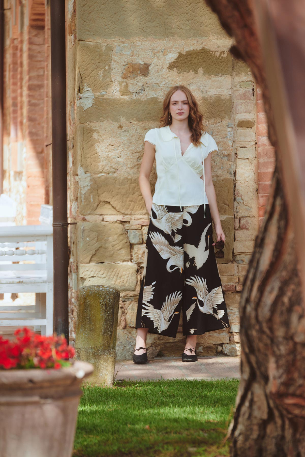 Flowing statement pants made in India
