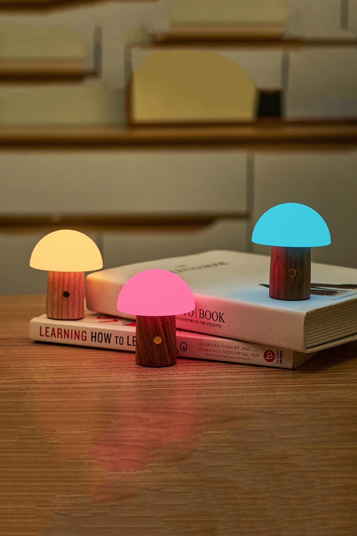 Gingko Design Super Mini Alice Mushroom Lamp in Natural Walnut at Urban Wild