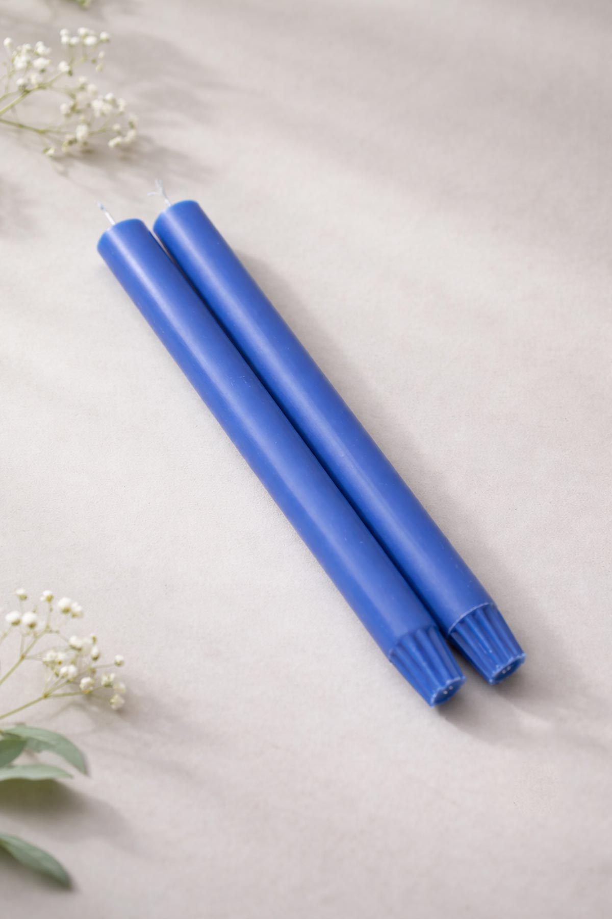 True Grace Cobalt Pair Of Dining Candles styled table setting at Urban Wild