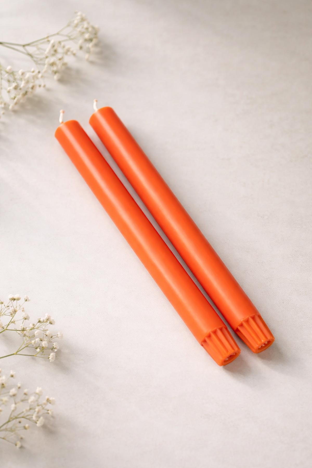 True Grace Tangerine Pair Of Dining Candles styled table setting at Urban Wild
