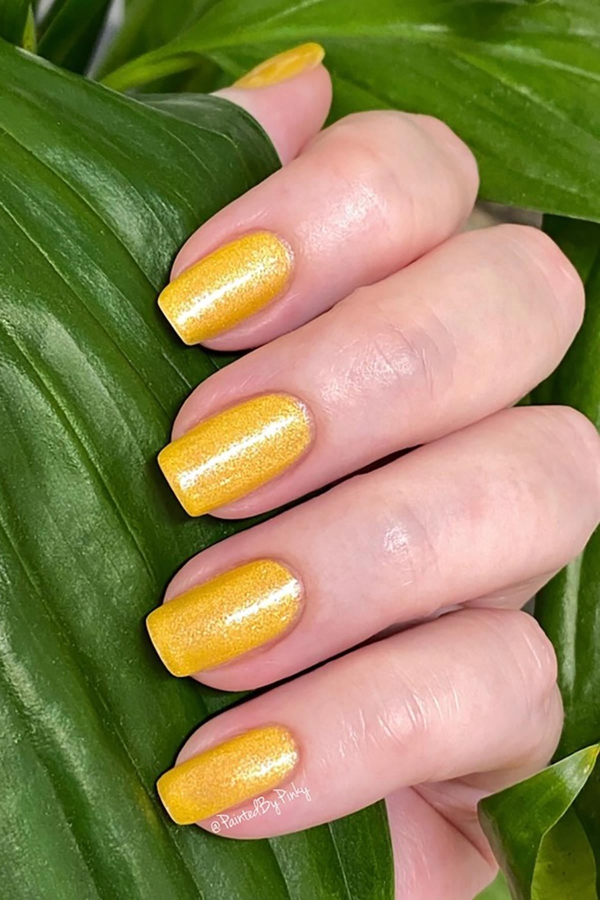 Amritsar Golden Yellow Glitter Plant-Based Nail Polish — Urban Wild