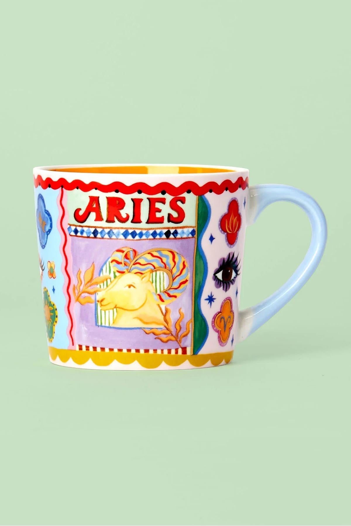 Aries zodiac hand painted bone china mug with gold foil detailing — Urban Wild