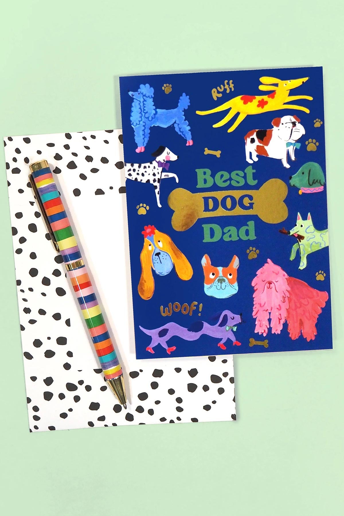 Best Dog Dad Greeting Card with Gold Foil Detail — Urban Wild