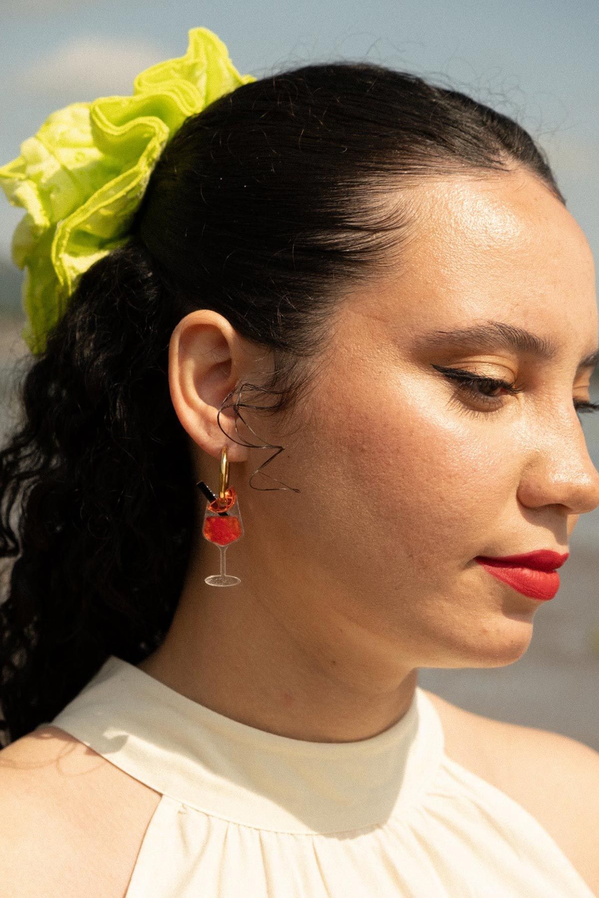 Bitter Orange Spritz Acrylic Hoop Earrings — Urban Wild