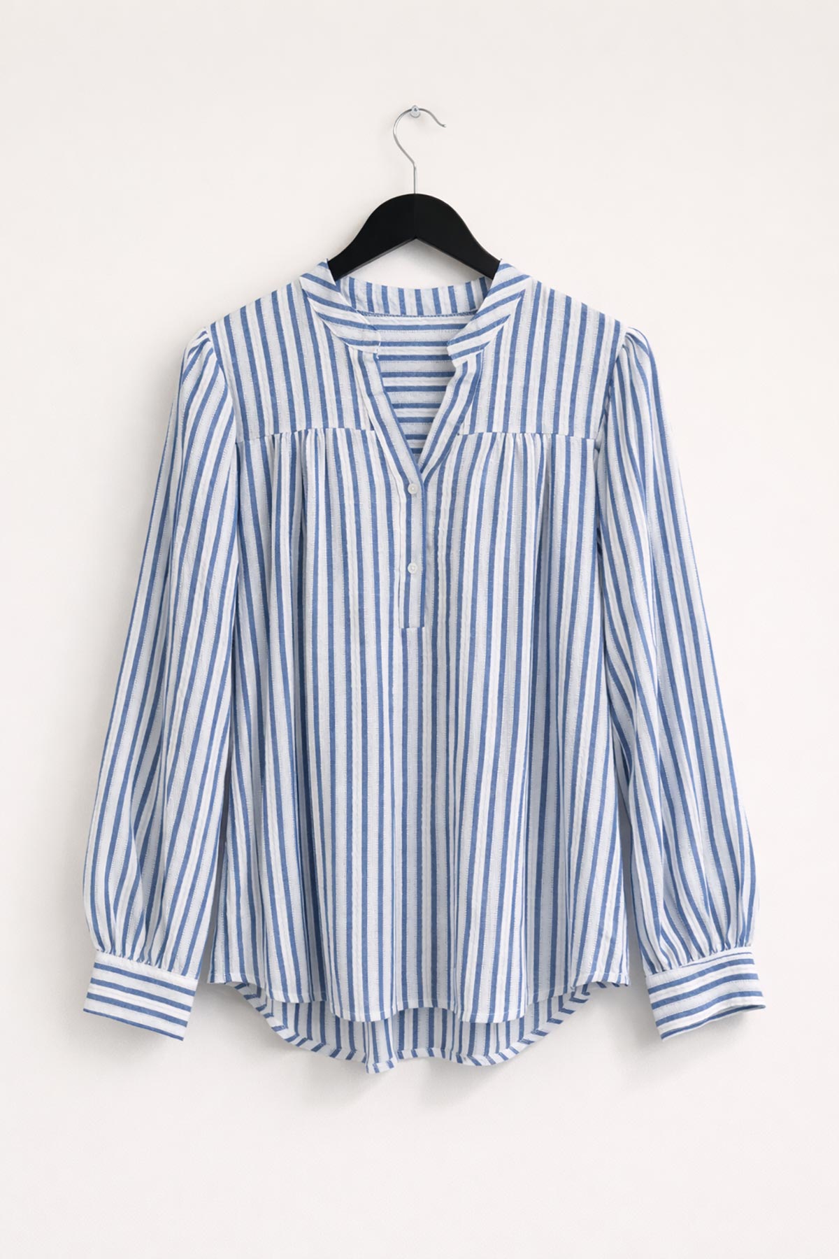 Blue stripe cotton blouse in relaxed fit by Urban Wild