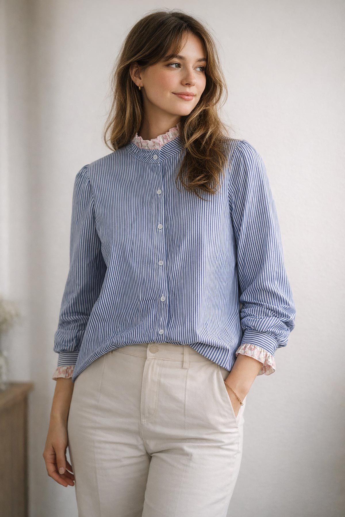 Close-up of breathable cotton stripe fabric by Urban Wild