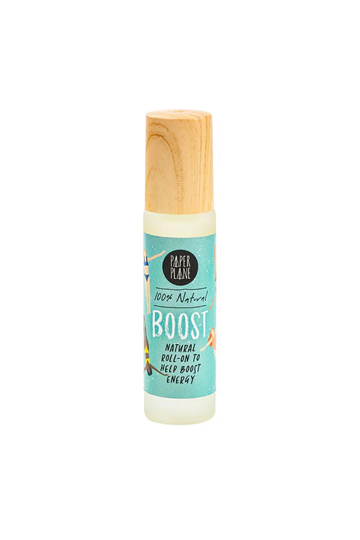 Boost natural energy pulse point roller oil standing upright with illustrated label — Urban Wild