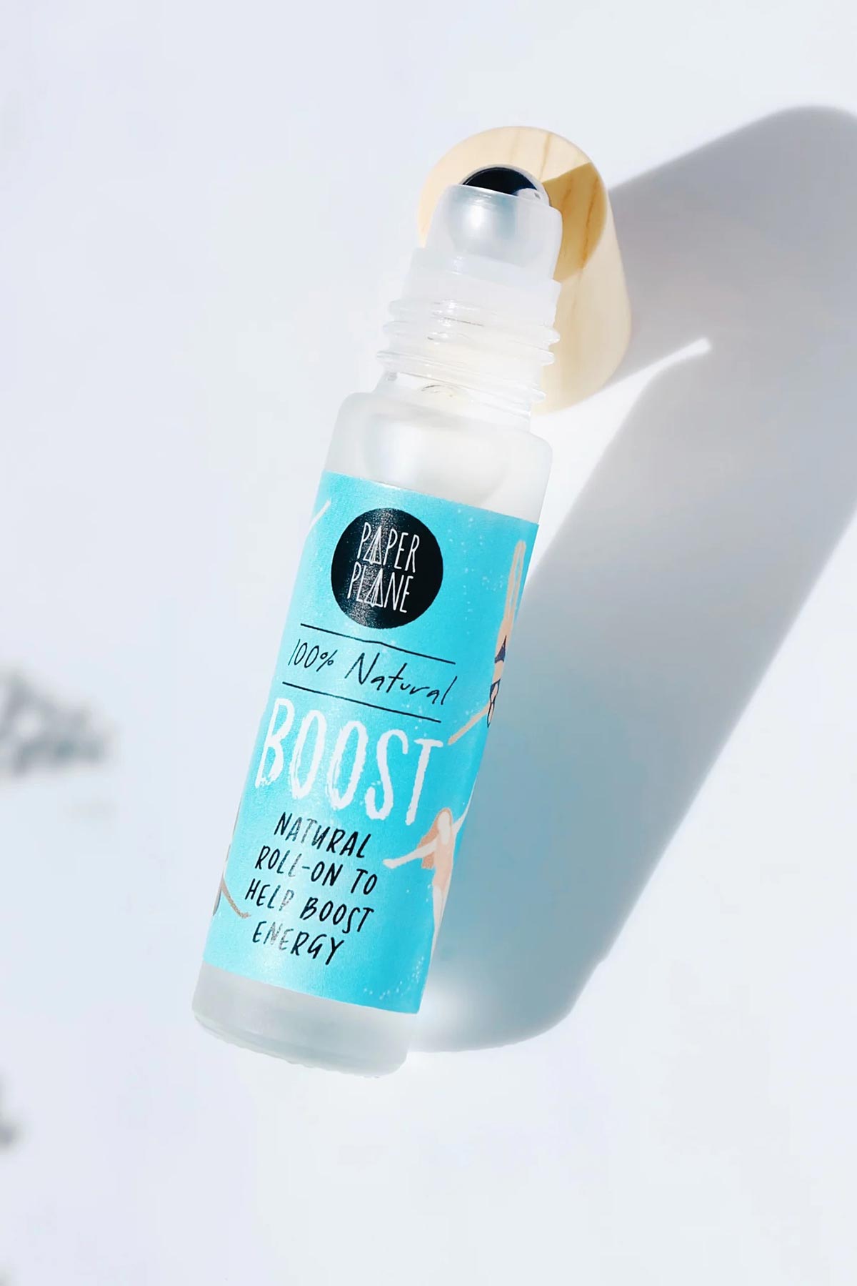 Boost natural energy pulse point roller oil with wooden cap and frosted glass bottle — Urban Wild
