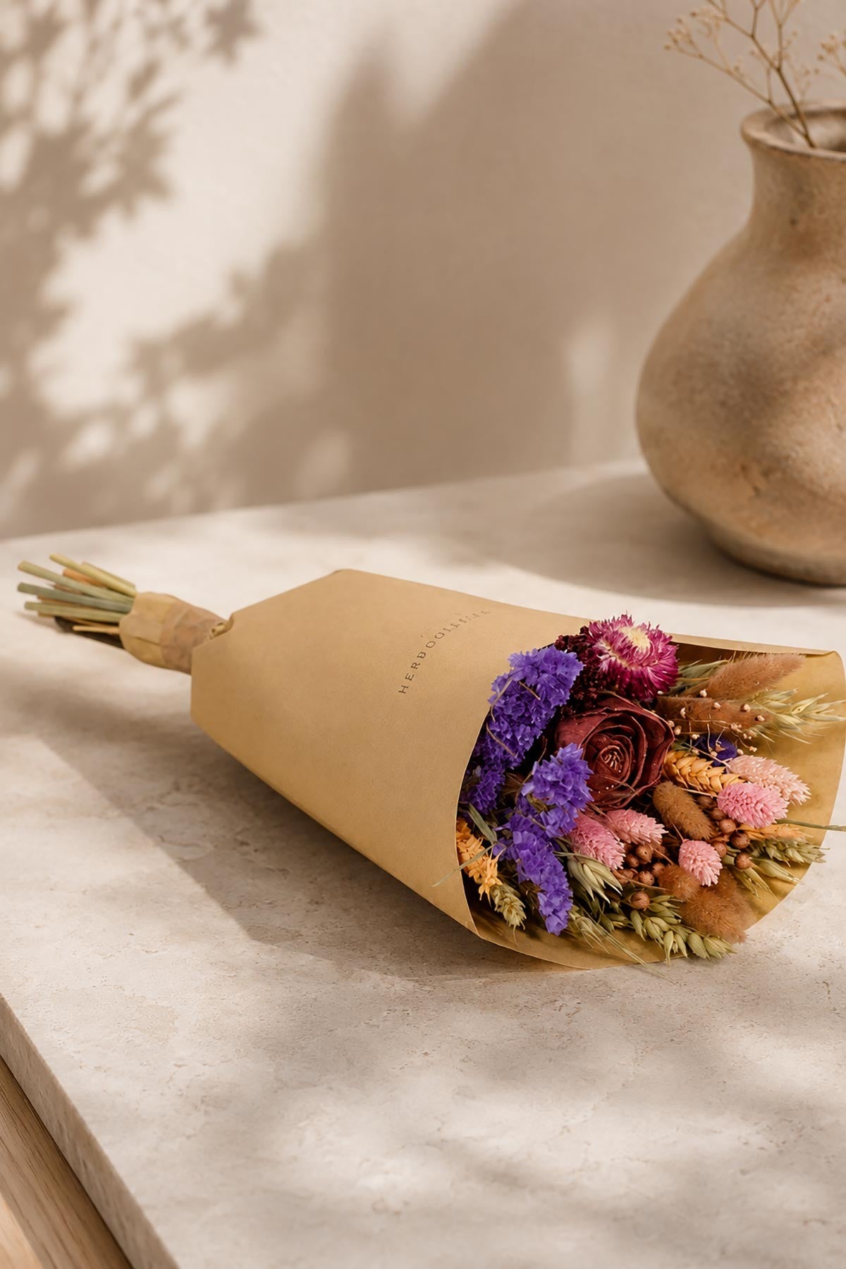 Burgundy Dried Flower Field Bouquet — Urban Wild
