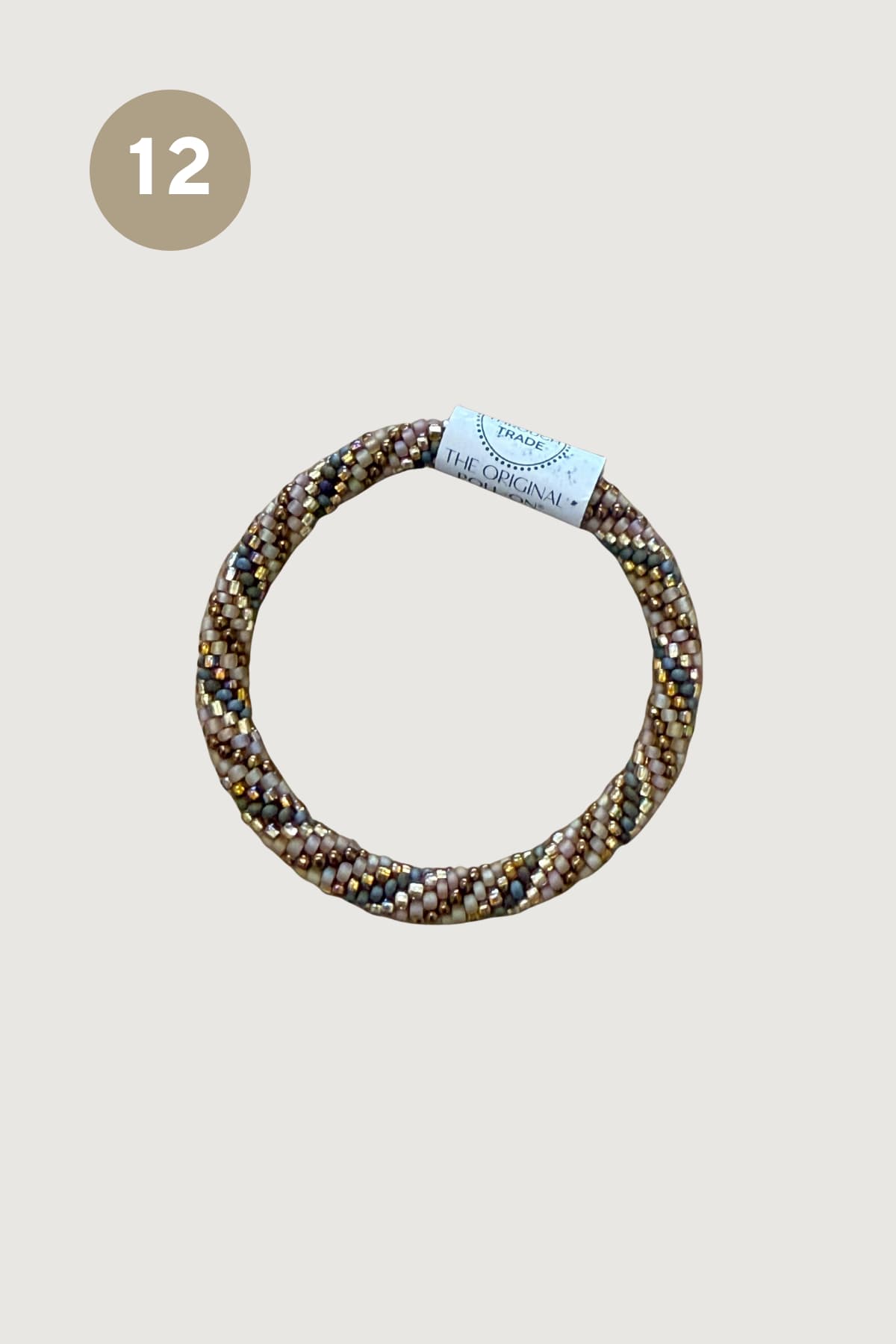 Mixed bead Butterscotch Roll-On bracelet in warm neutral tones — Urban Wild