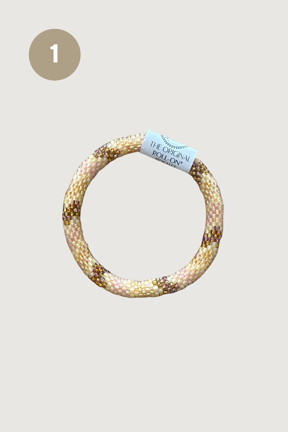 Cream and gold Butterscotch beaded Roll-On bracelet handmade in Nepal — Urban Wild