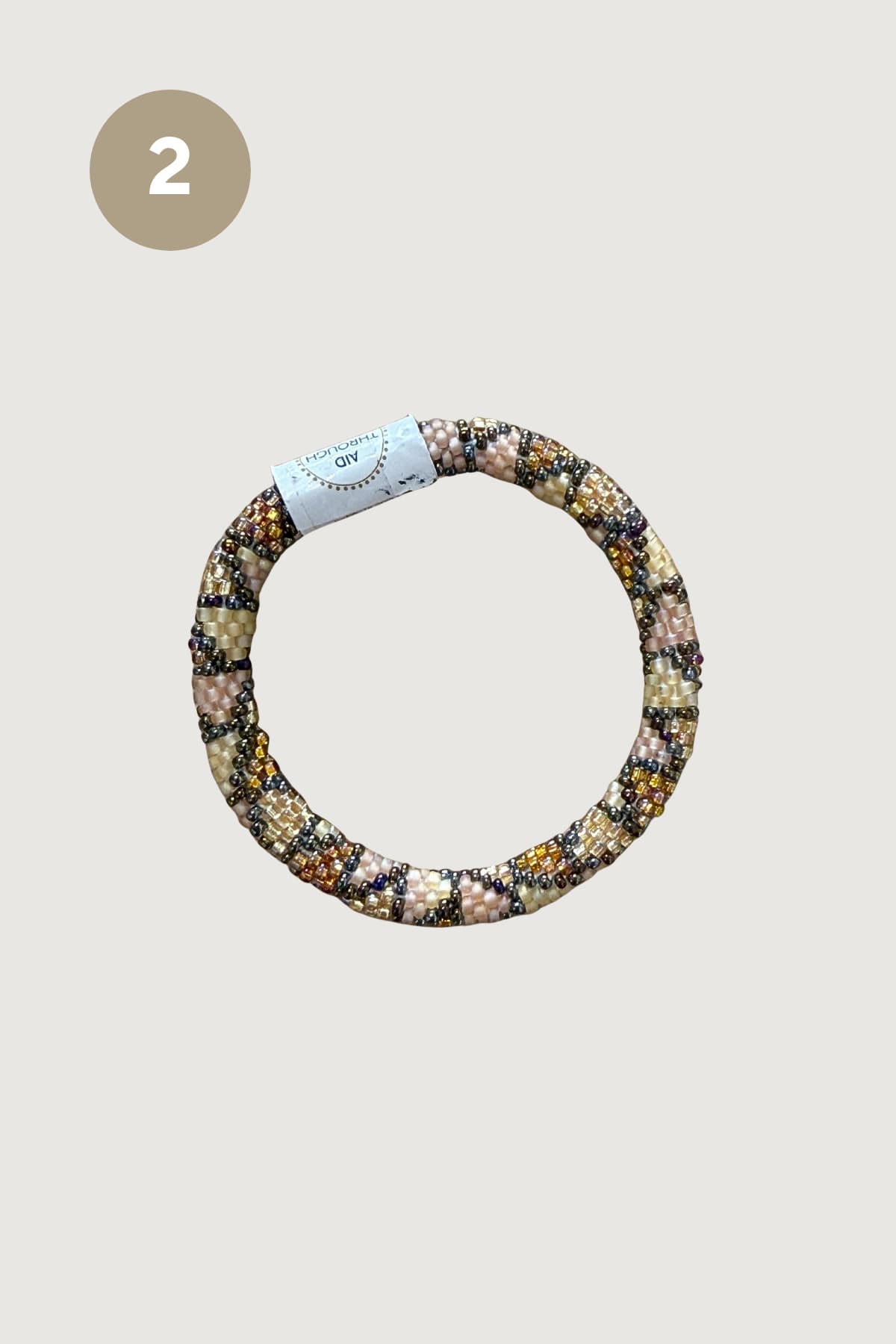 Butterscotch beaded Roll-On bracelet in blush caramel and bronze tones — Urban Wild