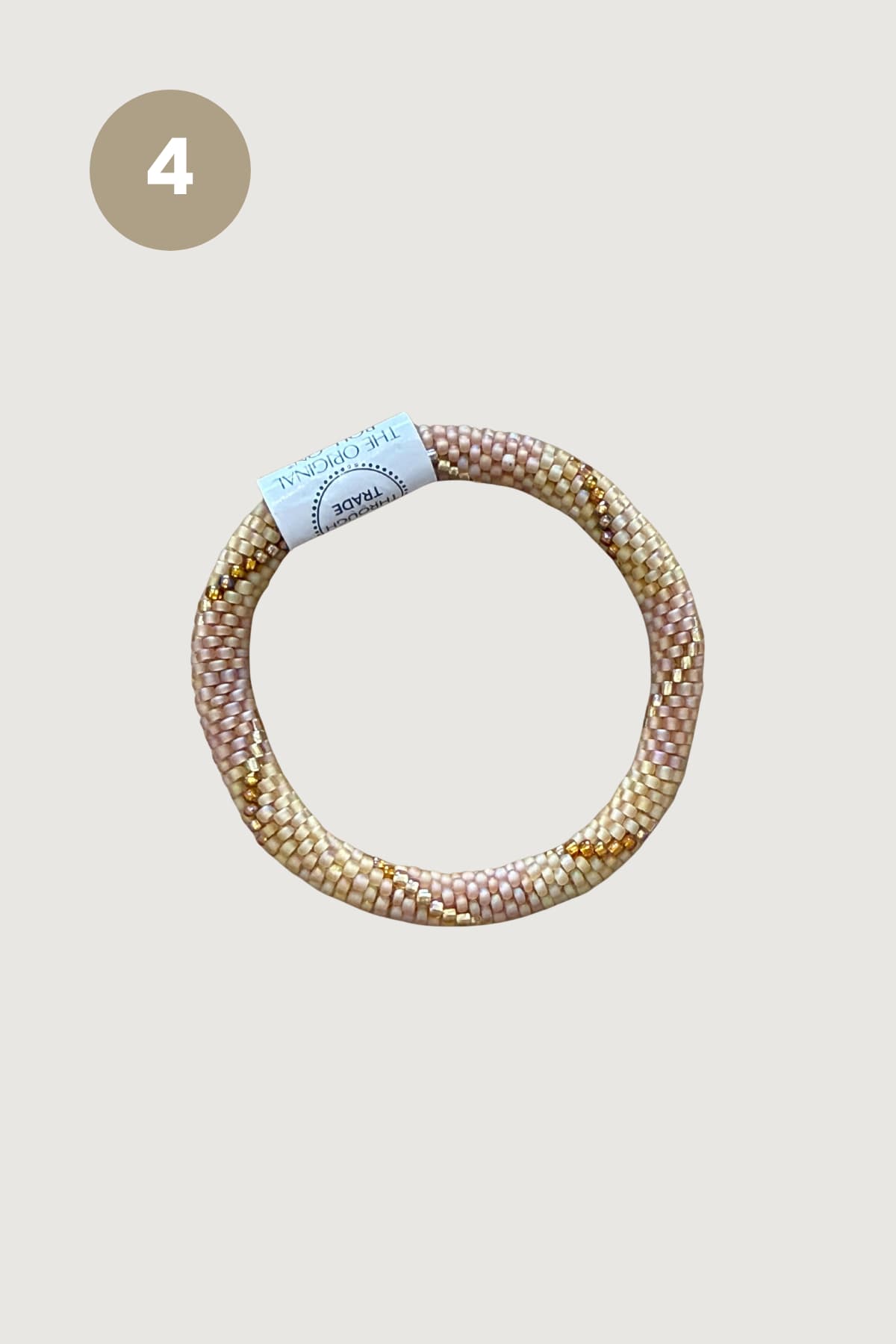 Butterscotch beaded Roll-On bracelet in champagne gold and pink — Urban Wild