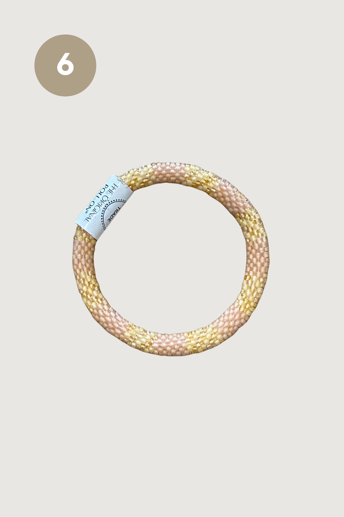 Soft peach and gold Butterscotch beaded Roll-On bracelet — Urban Wild