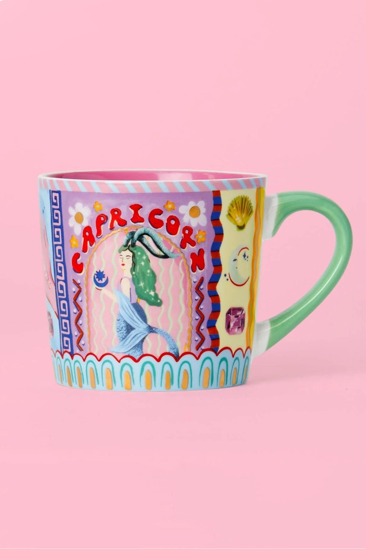 Capricorn zodiac hand painted pastel bone china mug with gold foil detail — Urban Wild