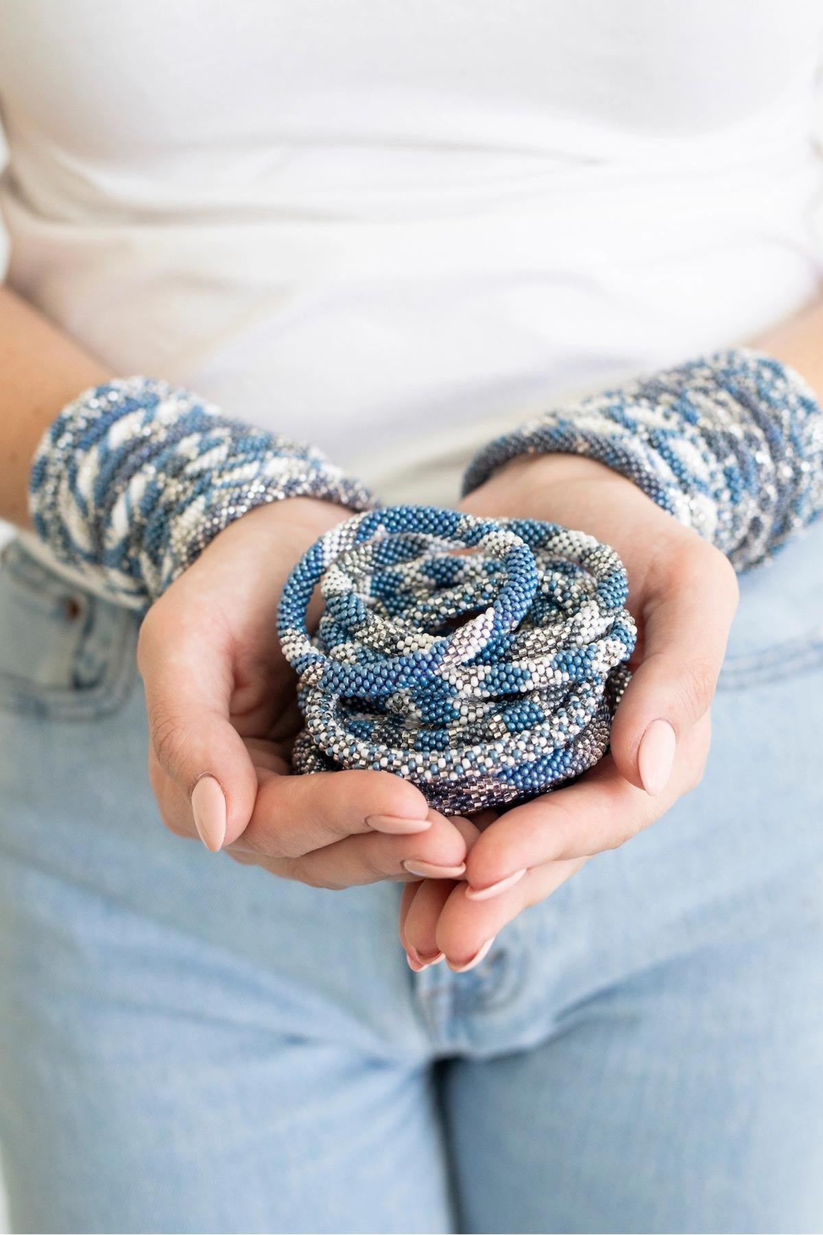 Chambray Roll-On Beaded Bracelet — Urban Wild