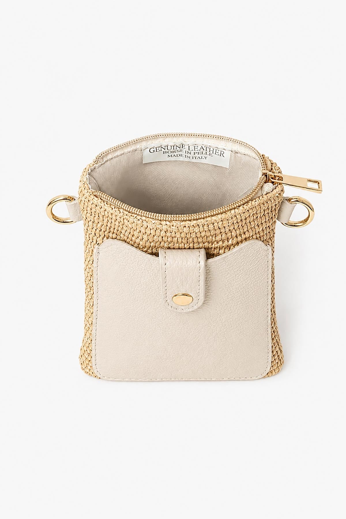 Handmade Italian Raffia and Leather Bag with Phone Pocket — Urban Wild