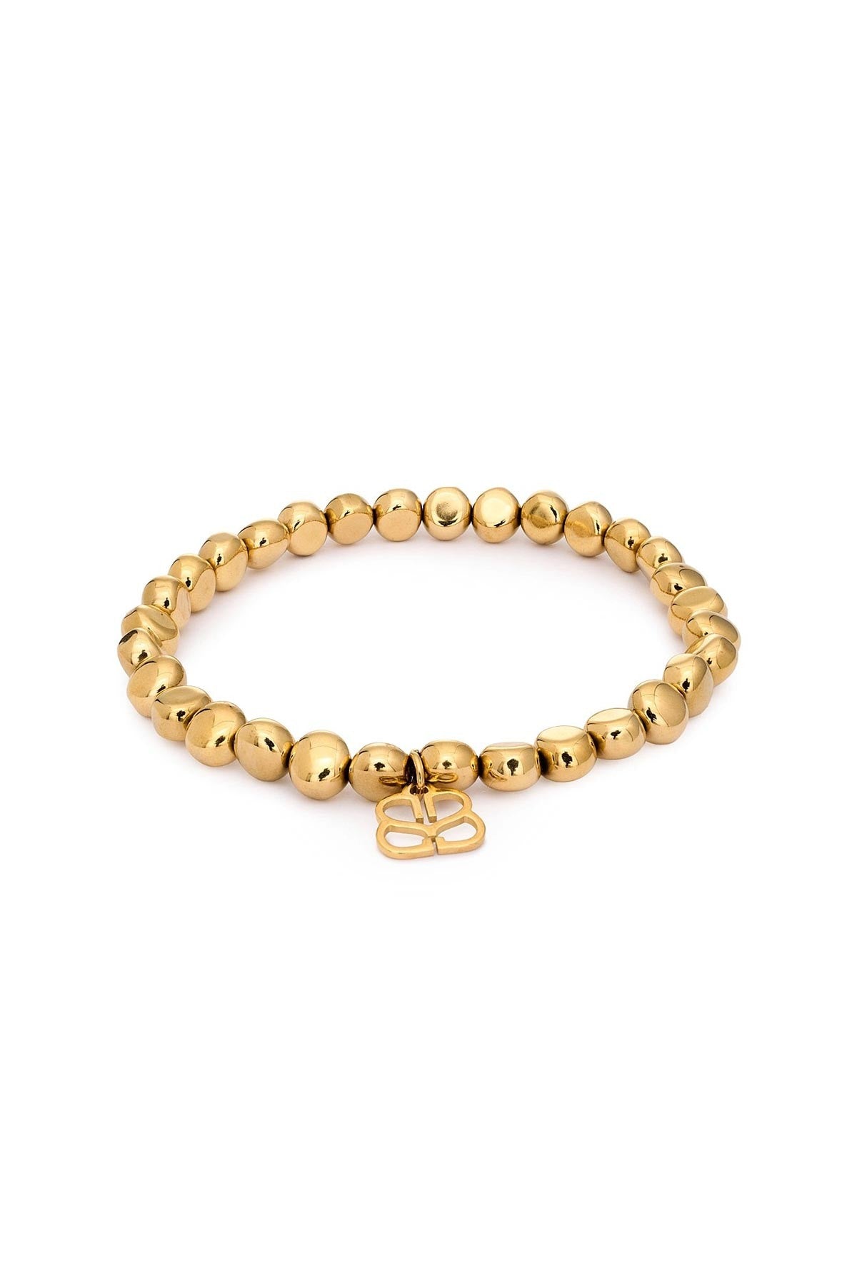Eirene gold bead stretch bracelet with filigree charm by Boho Betty — Urban Wild