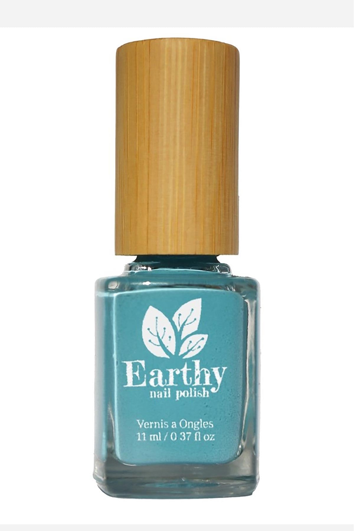 Forget Me Not turquoise plant-based vegan nail polish bottle with bamboo cap — Urban Wild