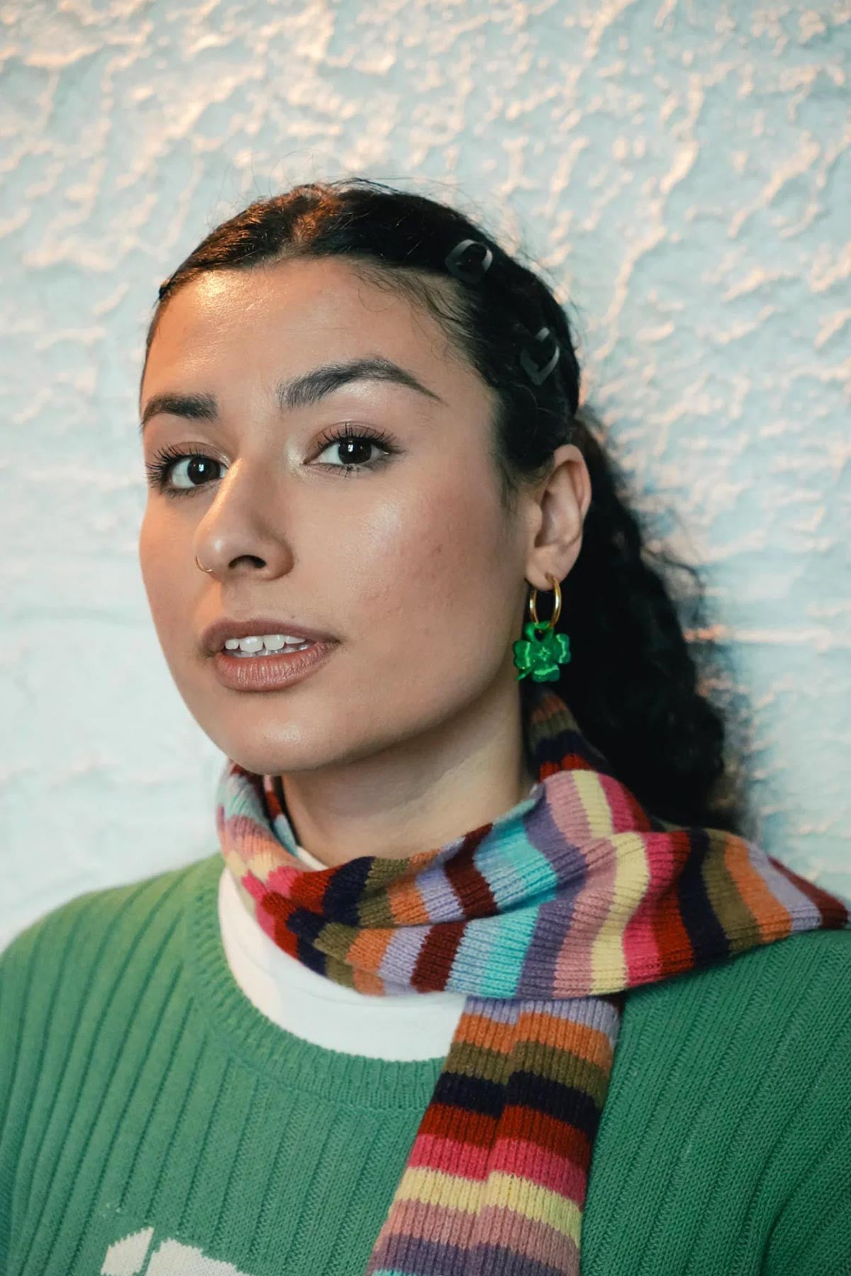 Four Leaf Clover Hand Painted Hoop Earrings — Urban Wild