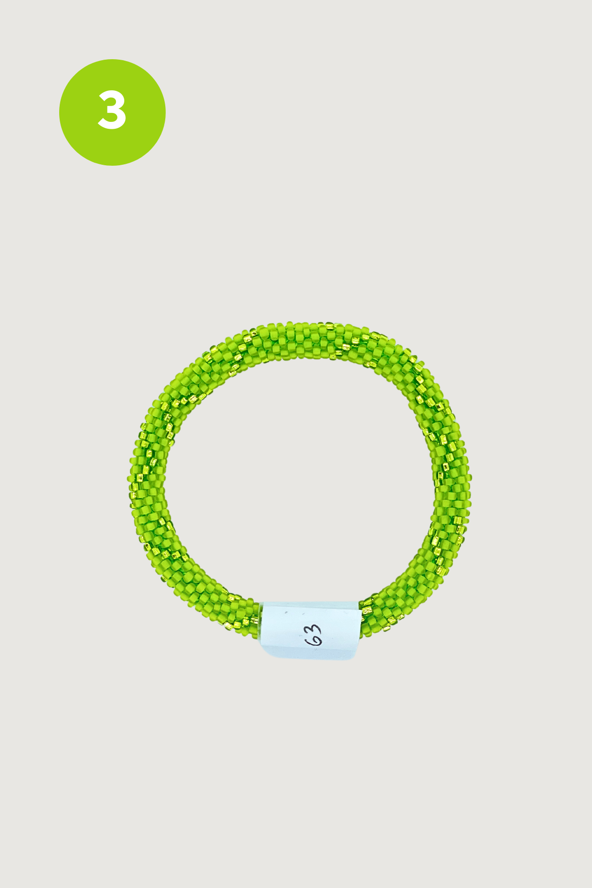 Bright lime green glass beaded Roll-On bracelet — Urban Wild
