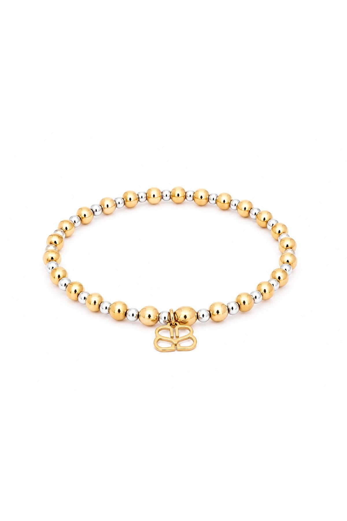 Gemma mixed metal bead bracelet styled on wrist, ethical jewellery gift — Urban Wild