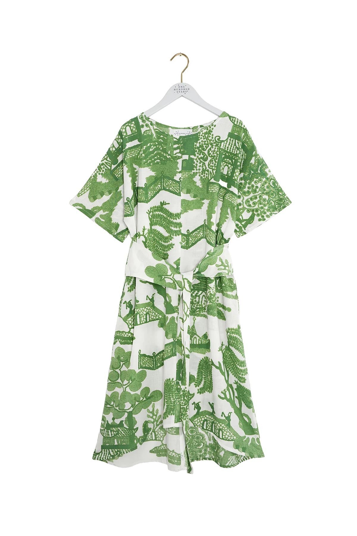 Giant Willow Green Obi Dress with Adjustable Belt — Urban Wild