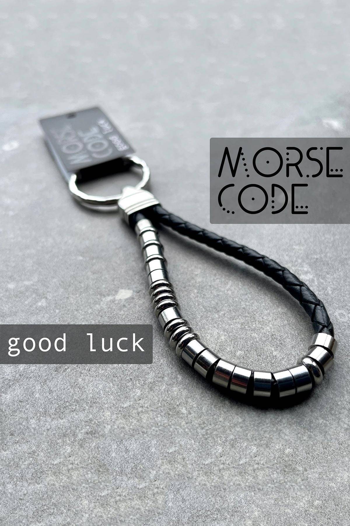 Good Luck Morse Code Leather Keyring — Urban Wild