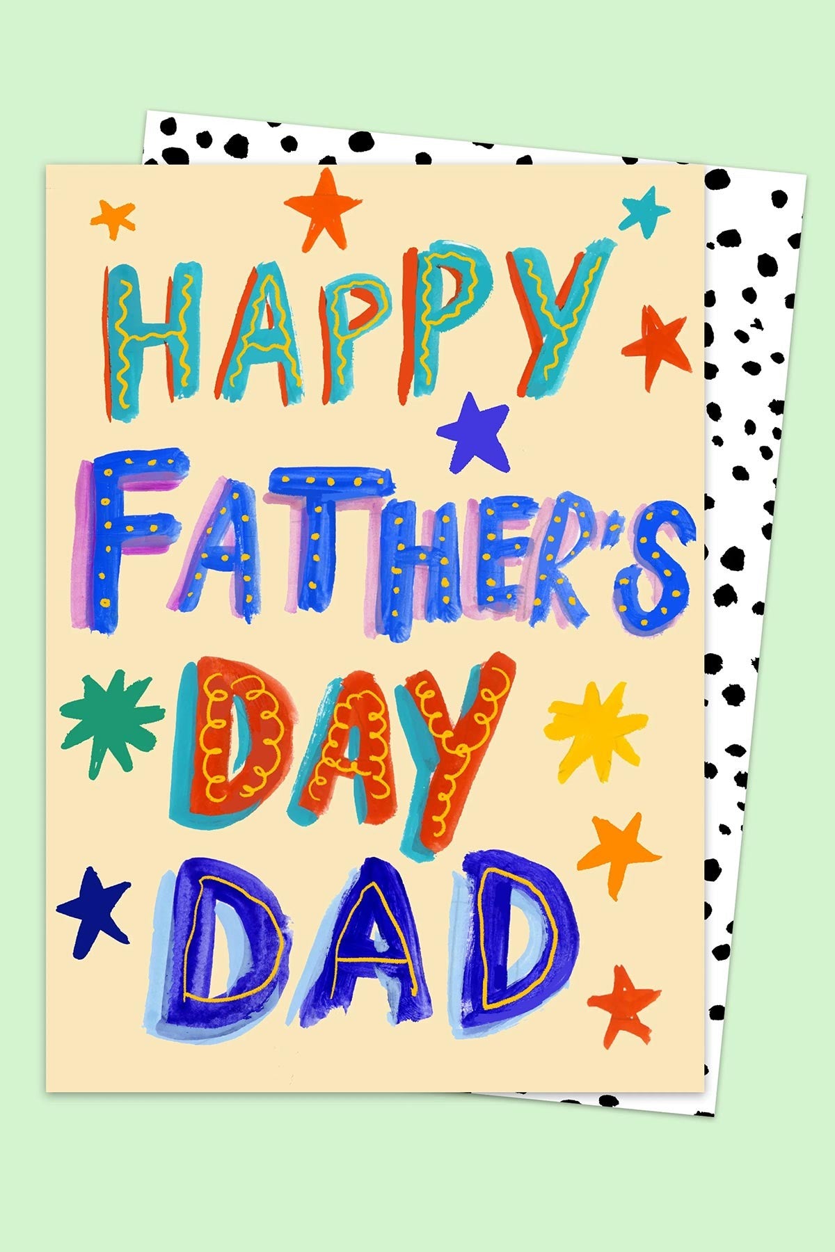 Colourful Happy Father's Day dad card with gold foil typography detail — Urban Wild