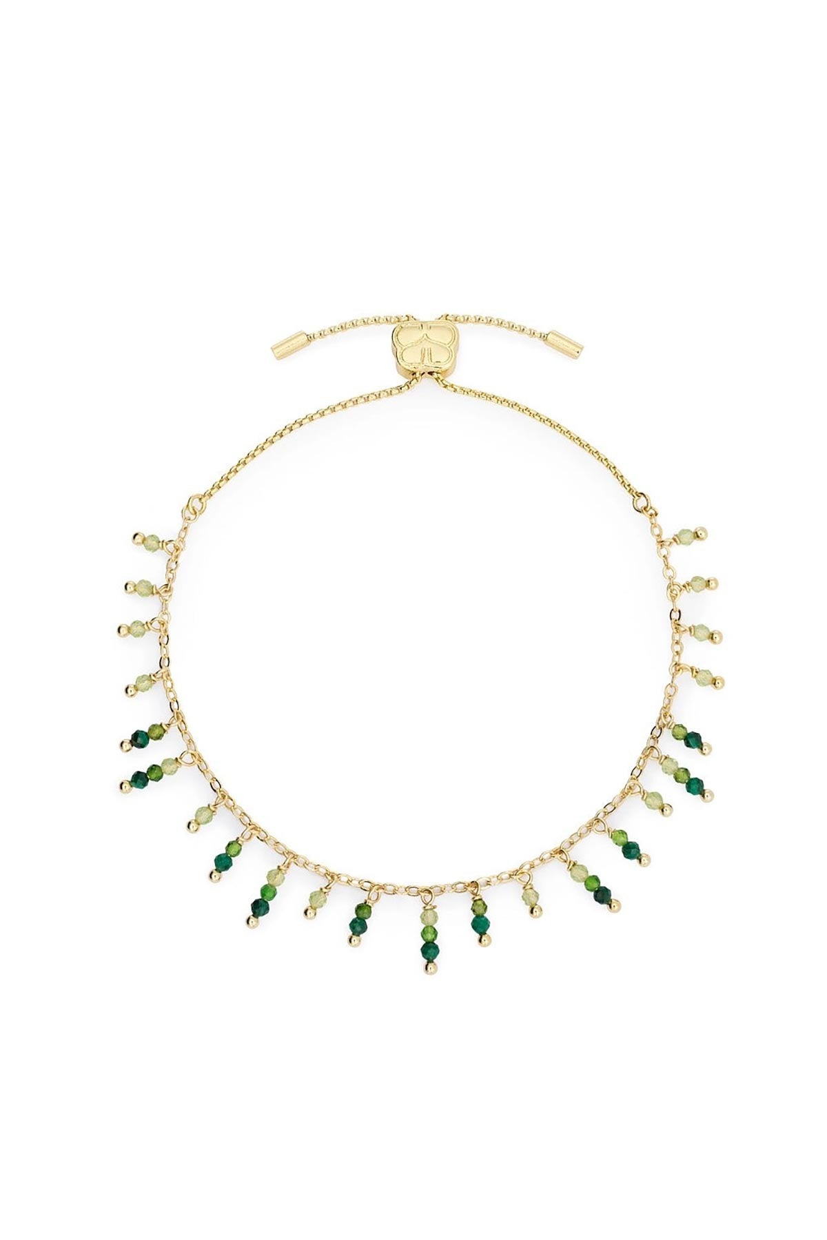 Heather malachite peridot and diopside green gemstone gold beaded adjustable bracelet — Urban Wild