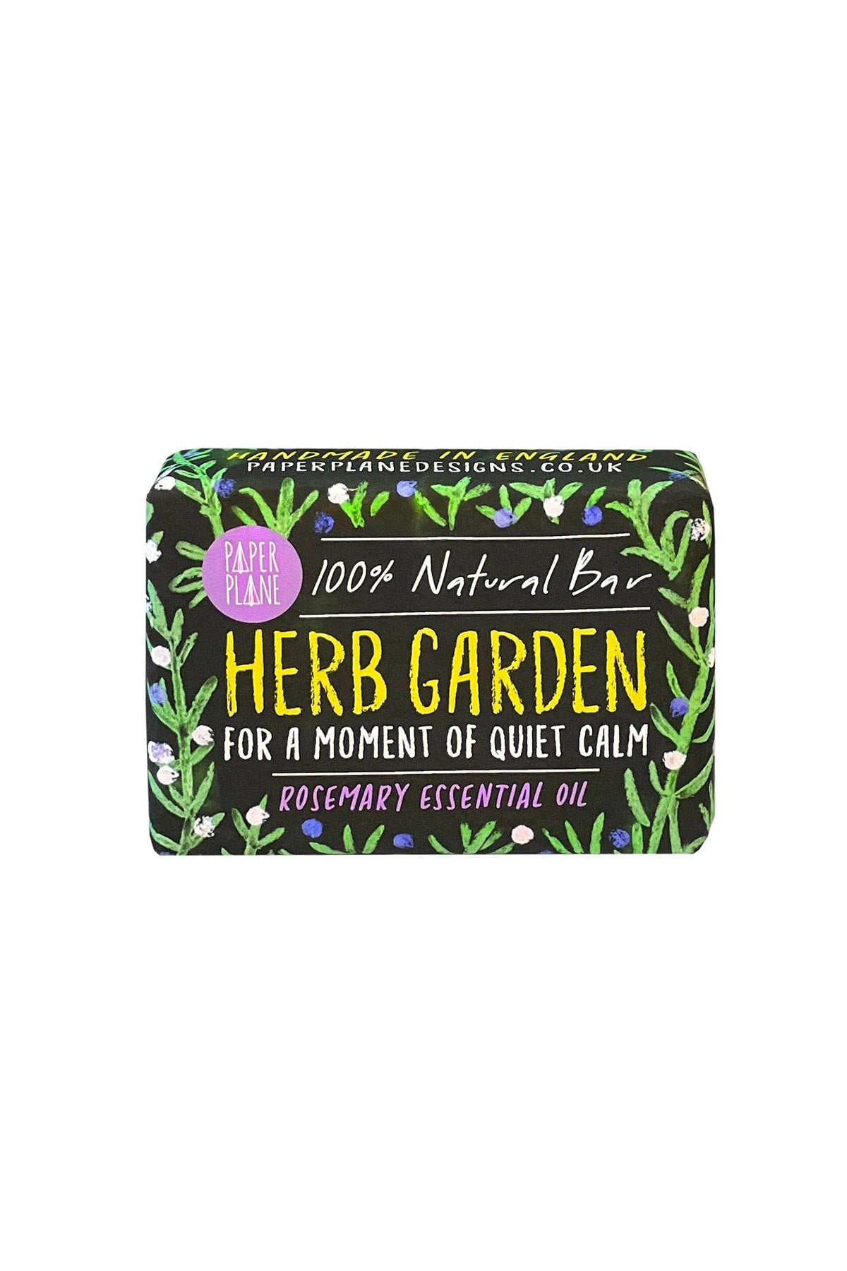 Herb Garden rosemary essential oil natural vegan soap bar front view — Urban Wild