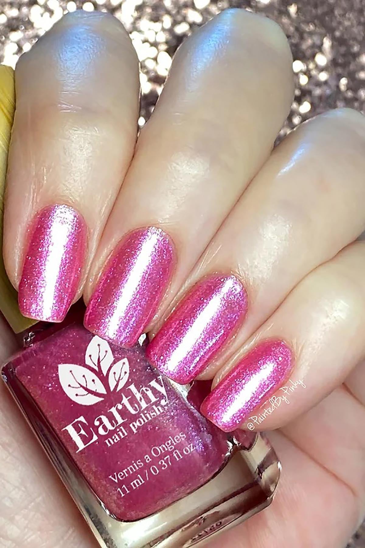 Jaipur Vivid Pink Glitter Plant-Based Nail Polish — Urban Wild