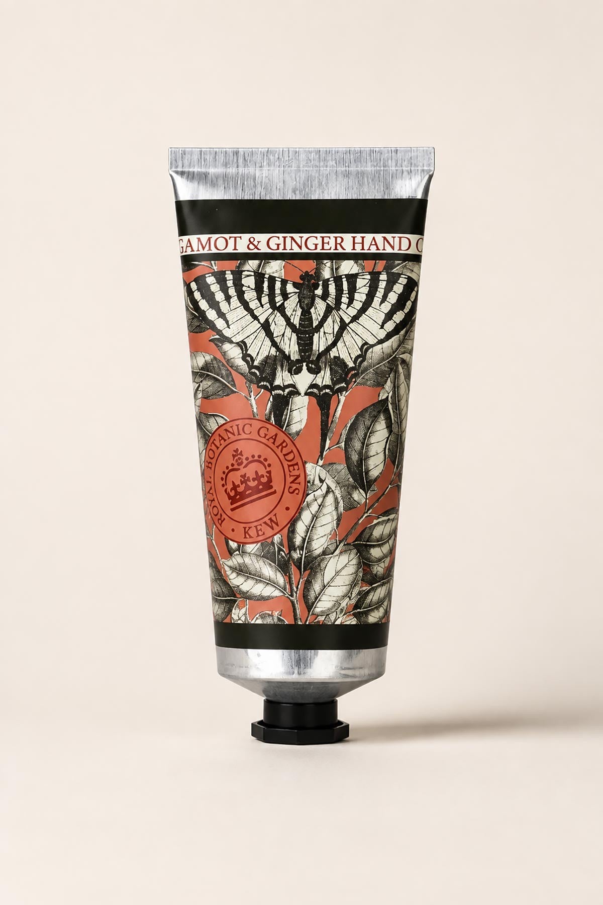 Kew Gardens bergamot and ginger hand cream packaging back detail and ingredients — Urban Wild