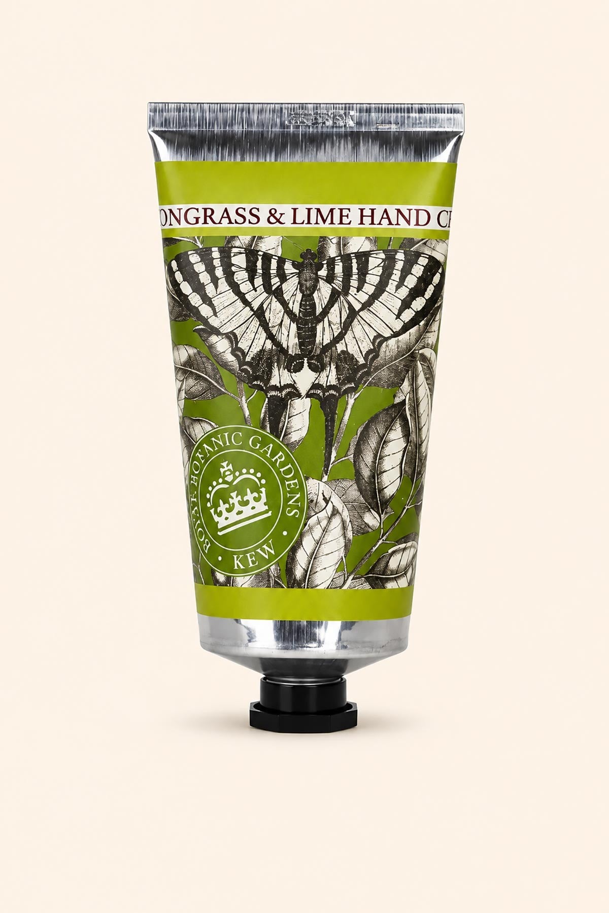 Kew Gardens lemongrass and lime hand cream packaging showing botanical design detail — Urban Wild