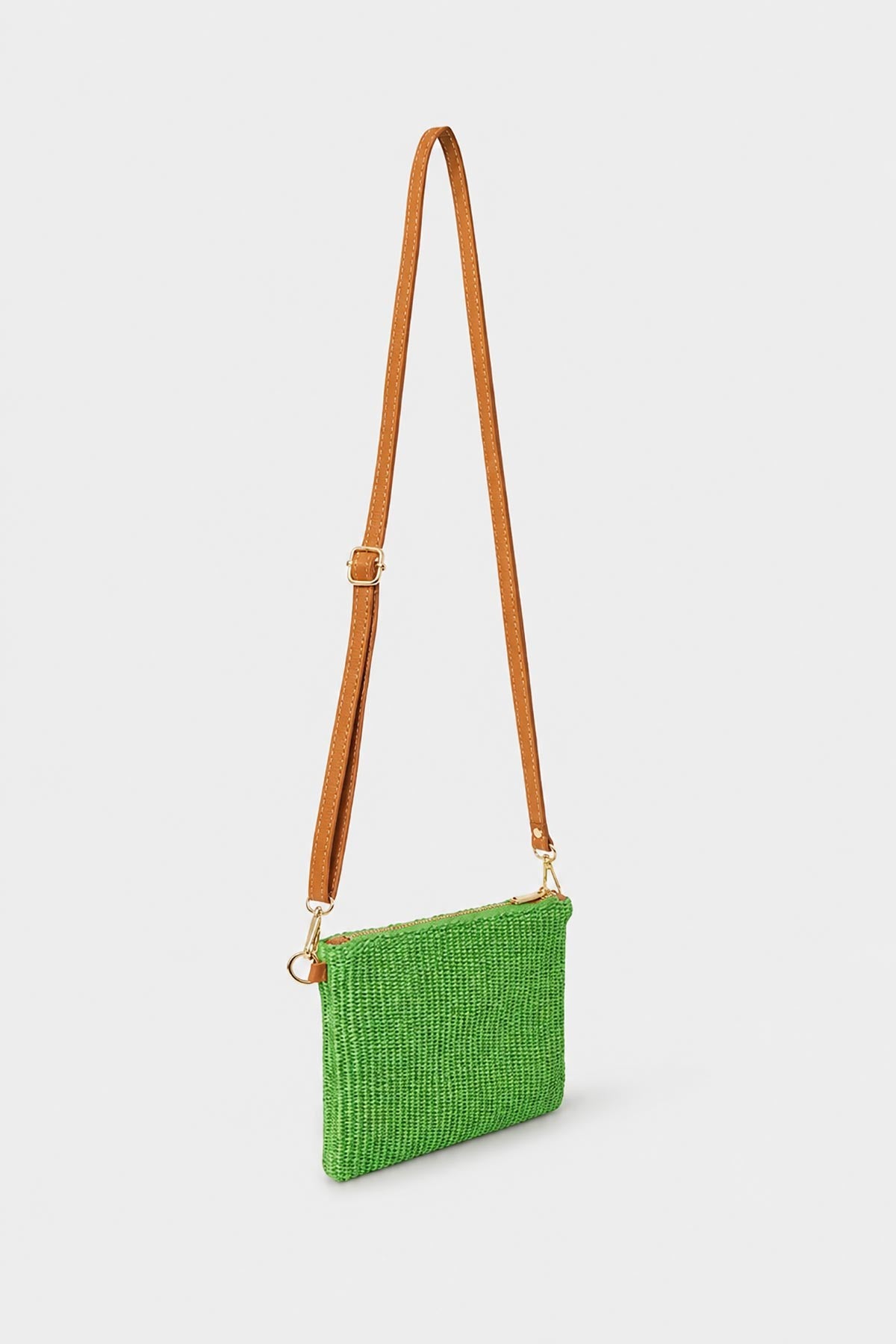 Handmade Italian Raffia and Leather Bag in Lime Green — Urban Wild